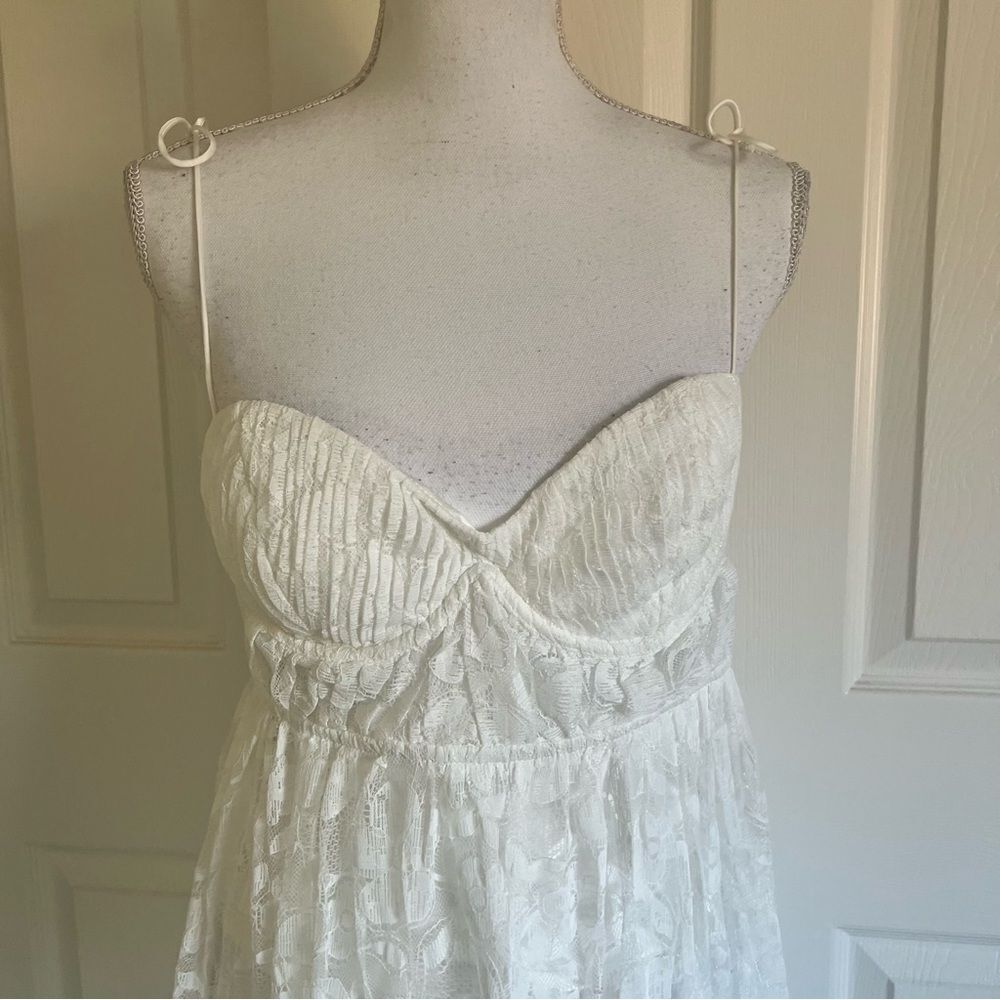 For Love & Lemons Lorena Maxi Dress White Lace Medium NEW MSRP $266 - Picture 5 of 9